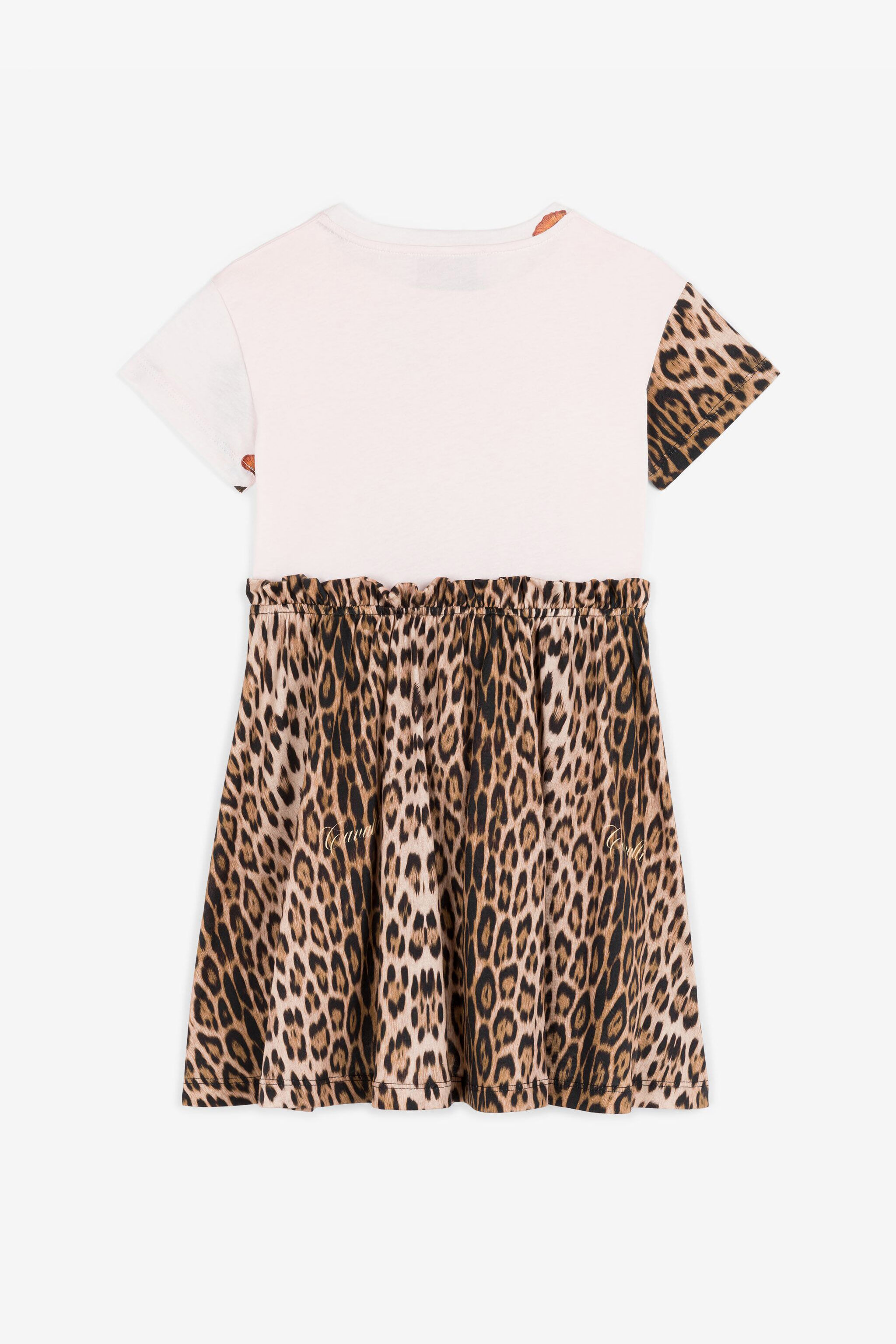 JU Leopard And Bird-Print Cotton Dress Pink RJT10J-JD001