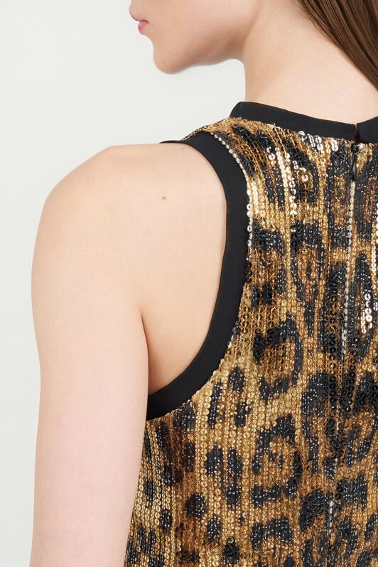 RC Sequin Mini Dress with Animal Print NATURAL WKT170-VXQ71