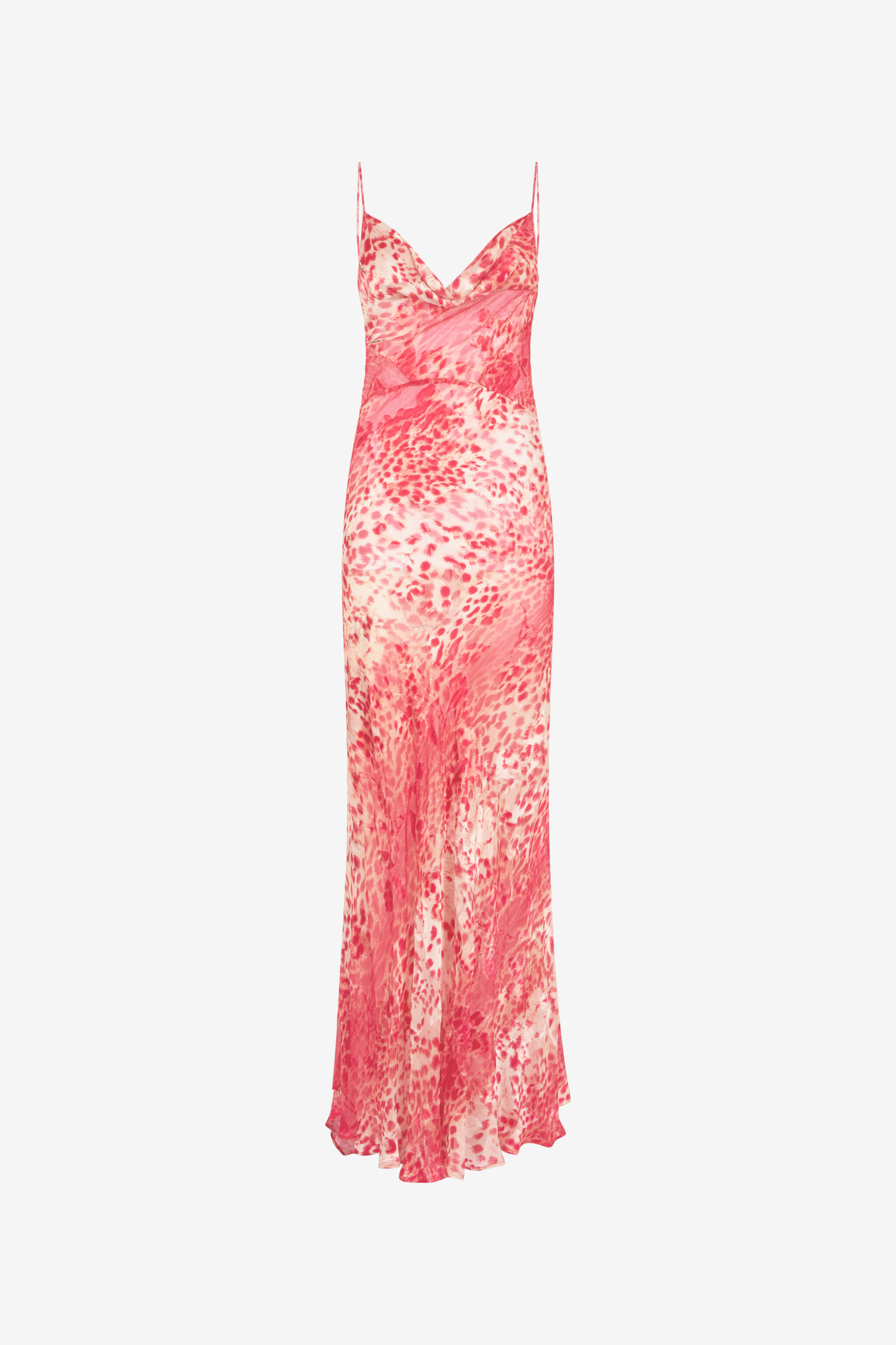 RC Langes Kleid mit Print Jaguar Skin Rot UKT127-HEN58