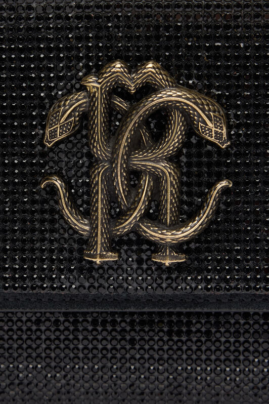RC Clutch with Crystals and Mirror Snake Monogram Schwarz POB00D-PZO09