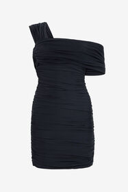 ${brand} Schwarzes Minikleid Mit Raffungen ${colorDescription} ${masterID}