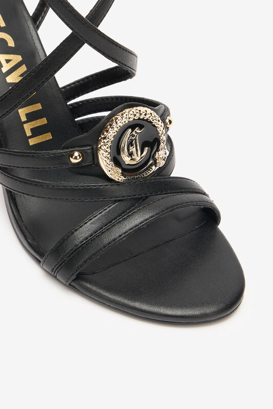 JC Sandales Avec Médaillon À Logo Noir UFS059-UF381