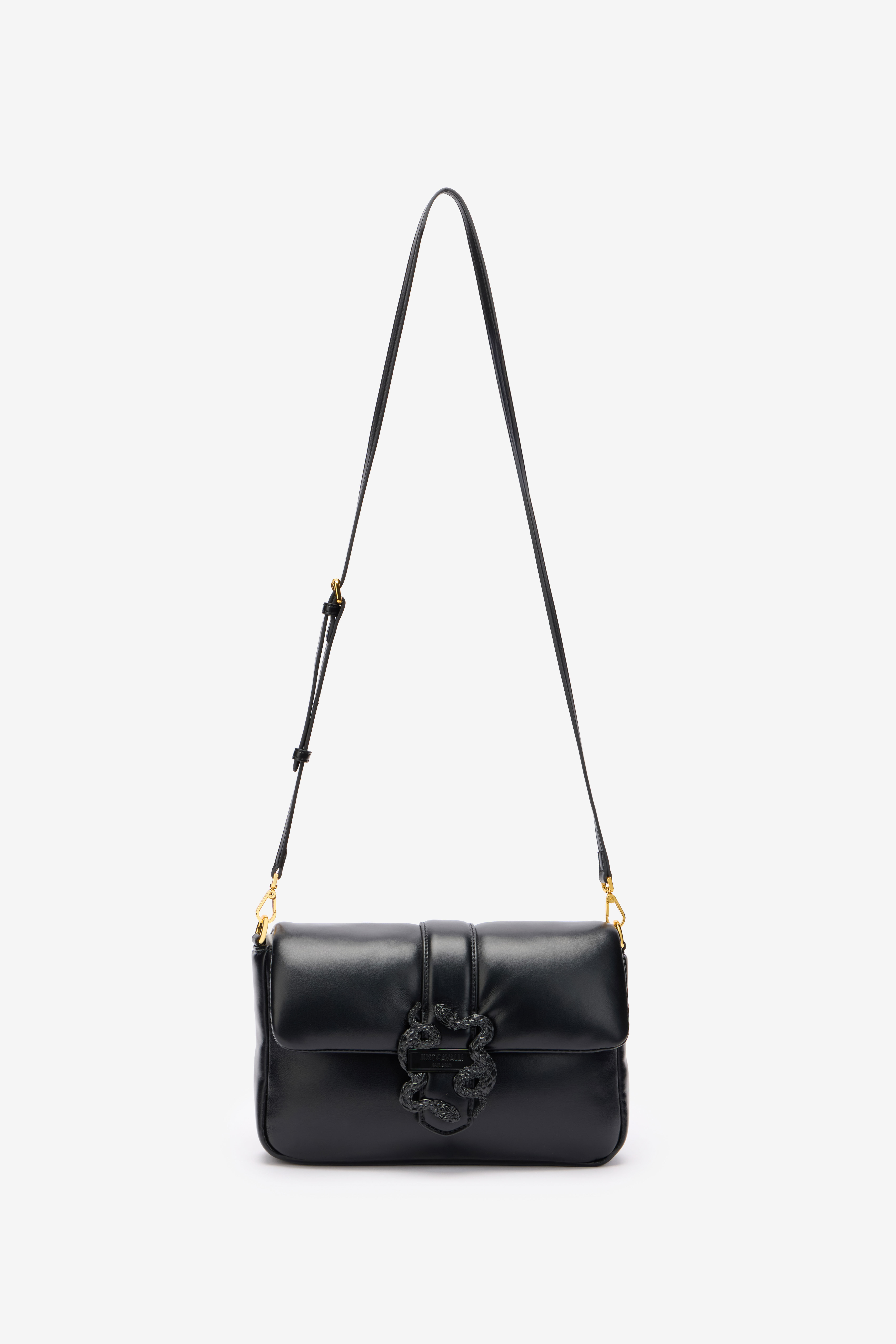 JC Rectangular Bag With Mirror Snake BLACK UFB051-UF420