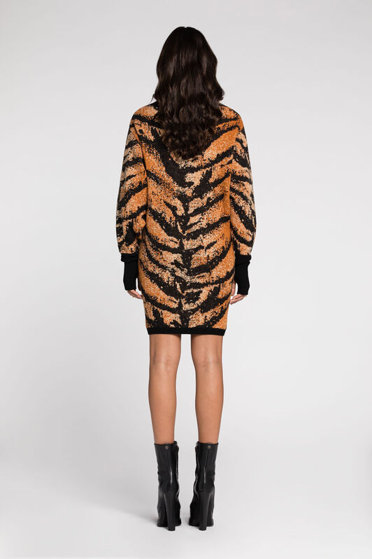 RC Kleid mit Tigermuster RC Kleid mit Tigermuster Orange RKM109-MA006