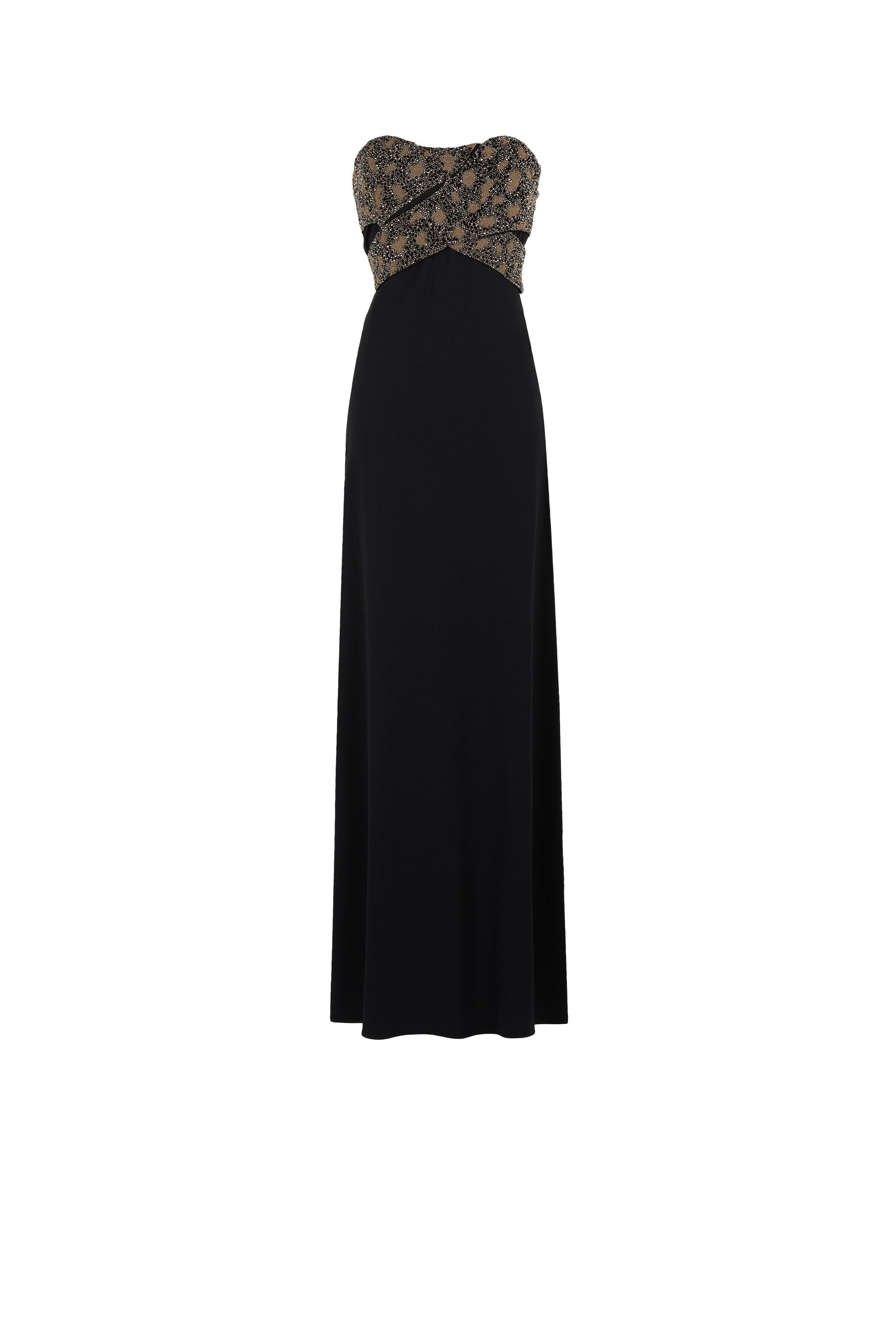 RC Bead-Embellished Maxi Dress Black GWR157-HR005