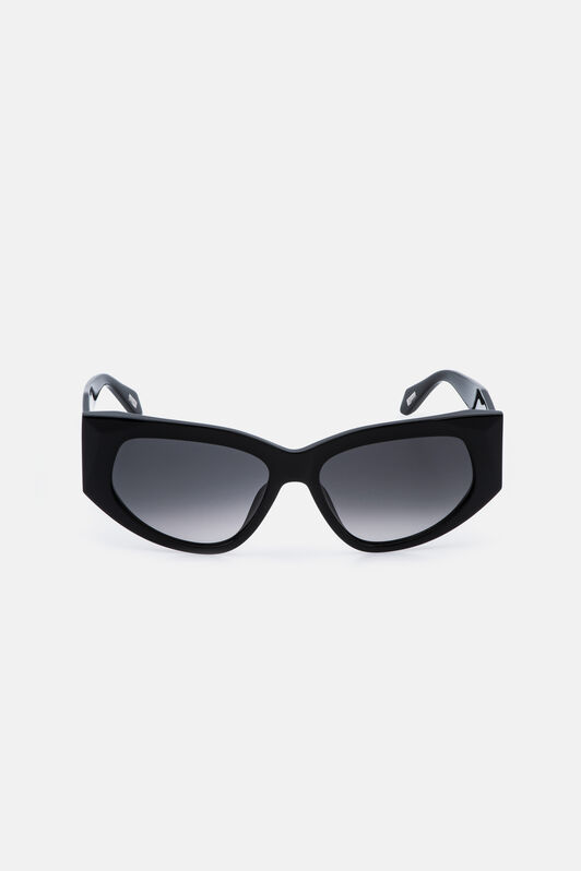 JC Sunglasses with  bold cat-eye frame SHINY BLACK VALD16-ID256