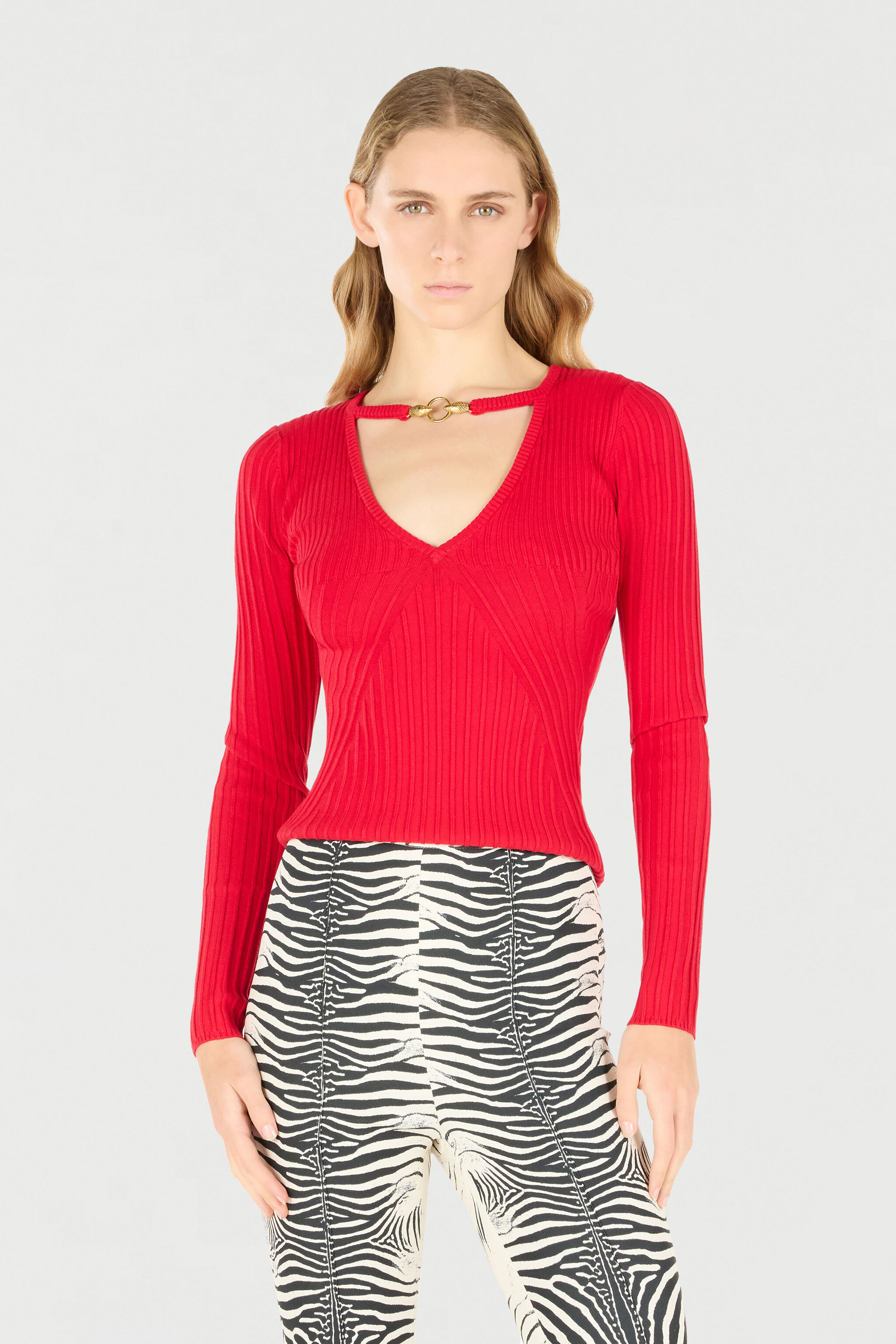 JC Sweater with Snake Head Charms Rot TFM024-TF149