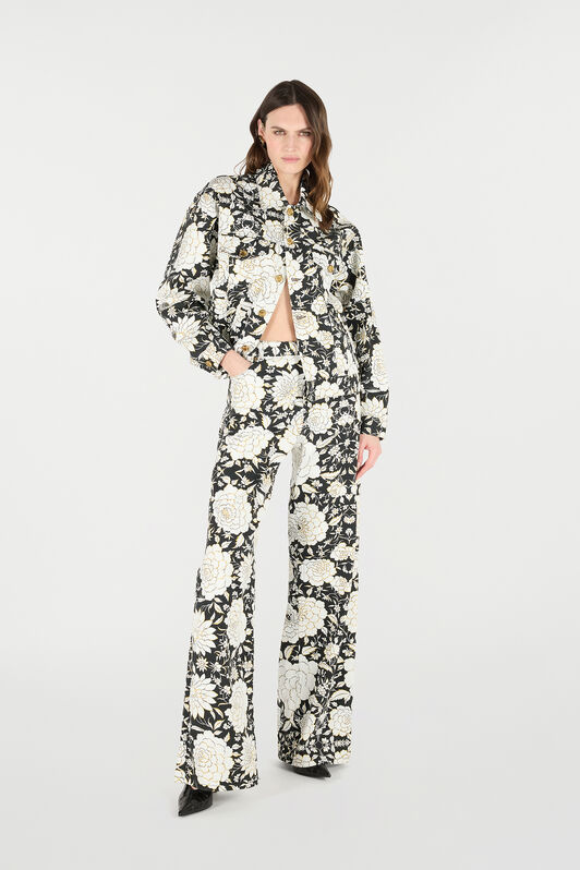 RC Denim Jacket with Flowers RC Denim Jacket with Flowers Black/White VQJ420-DAP71