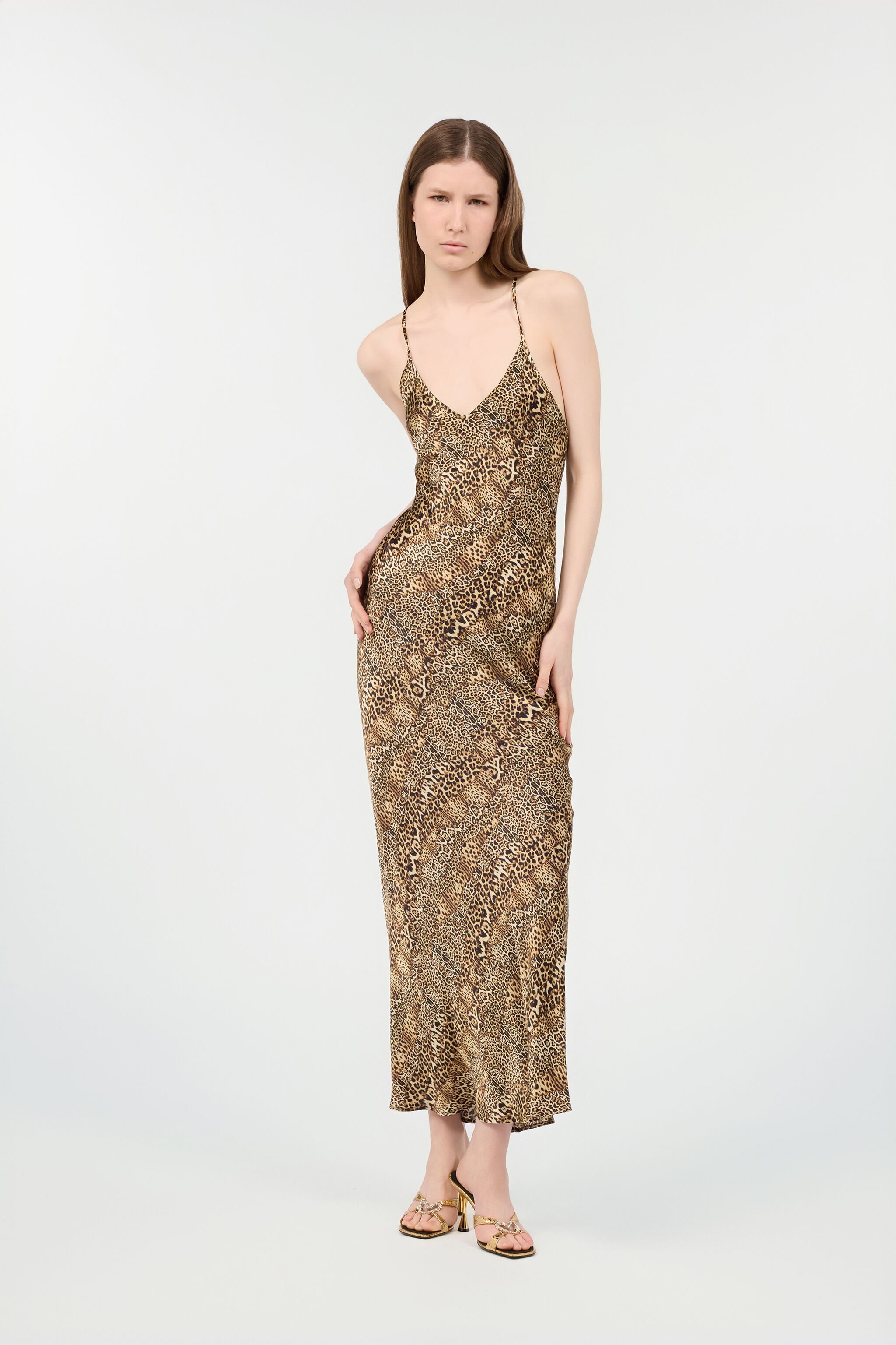RC Silk Dress With Jaguar, Cheetah And Leopard Print JAGUAR POT10A-2NQ85