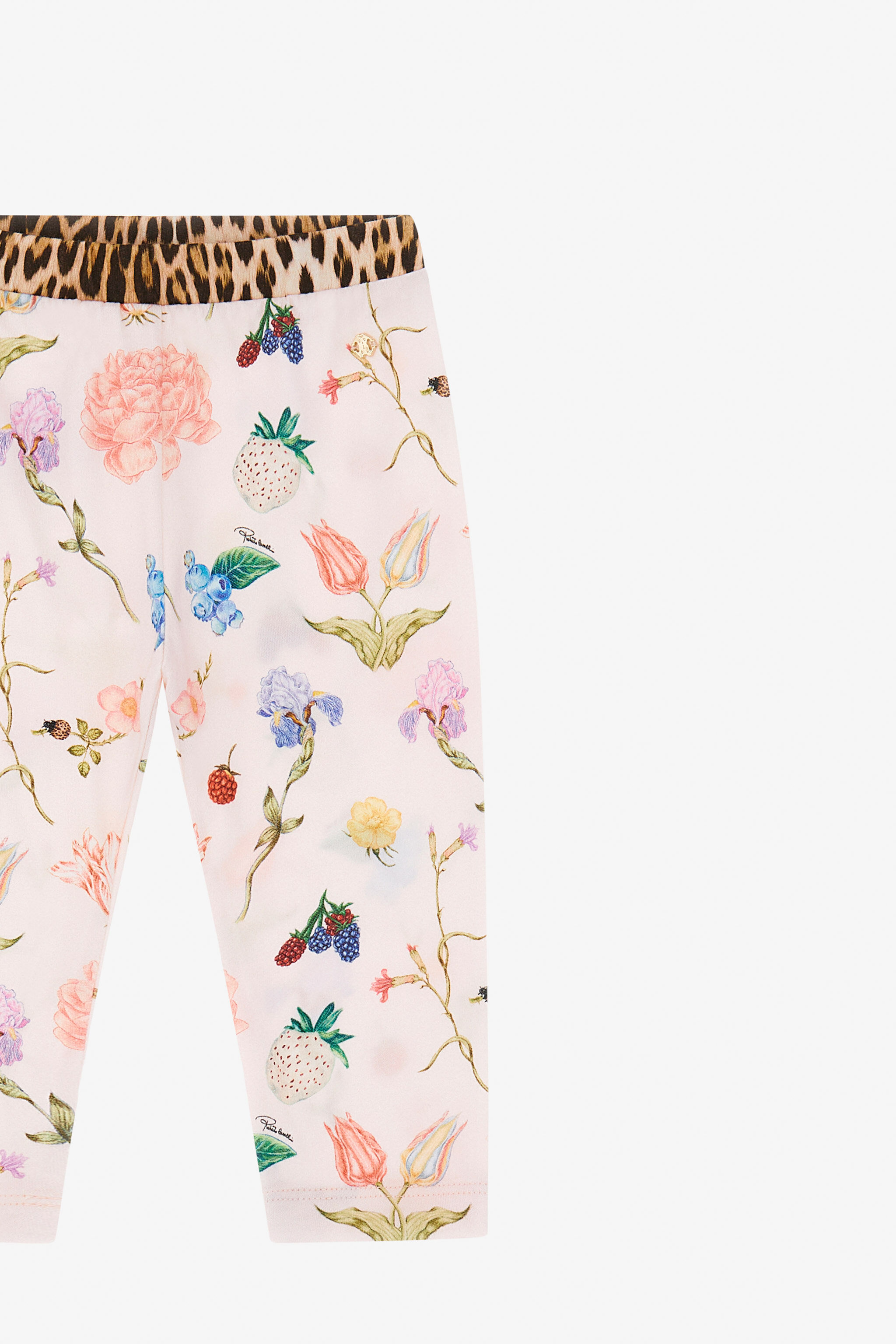 JU Jogger Con Stampa Fiori, Frutti E Jaguar Skin Rosa TJT204-JFM00