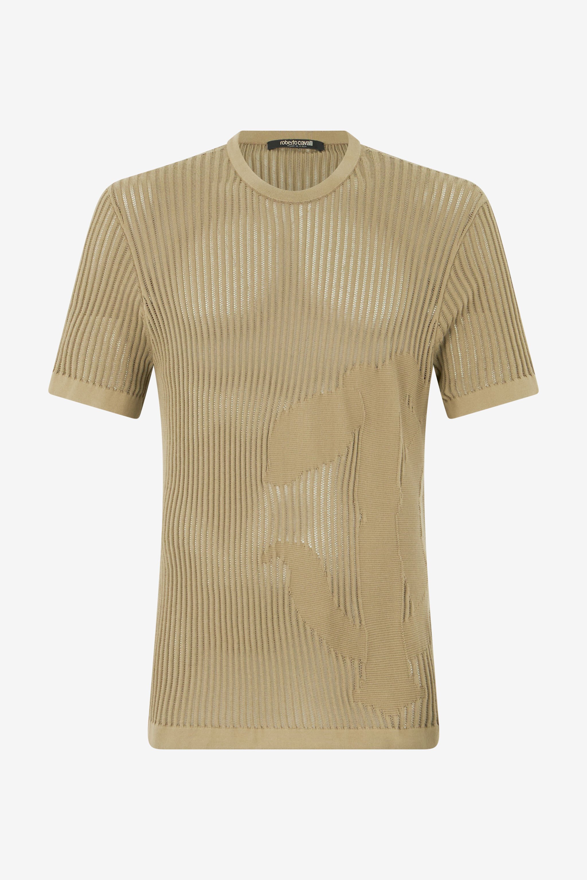 RC T-Shirt In Maglia Traforata Marrone chiaro URM601-MG001