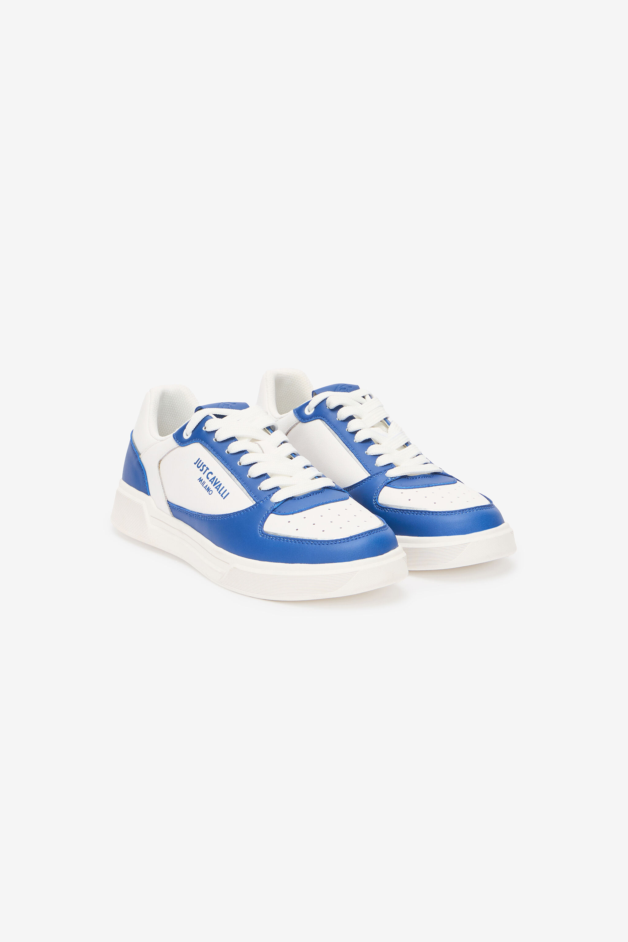 JC Color-Block Lace-Up Sneakers White/Blue UFS015-UF290