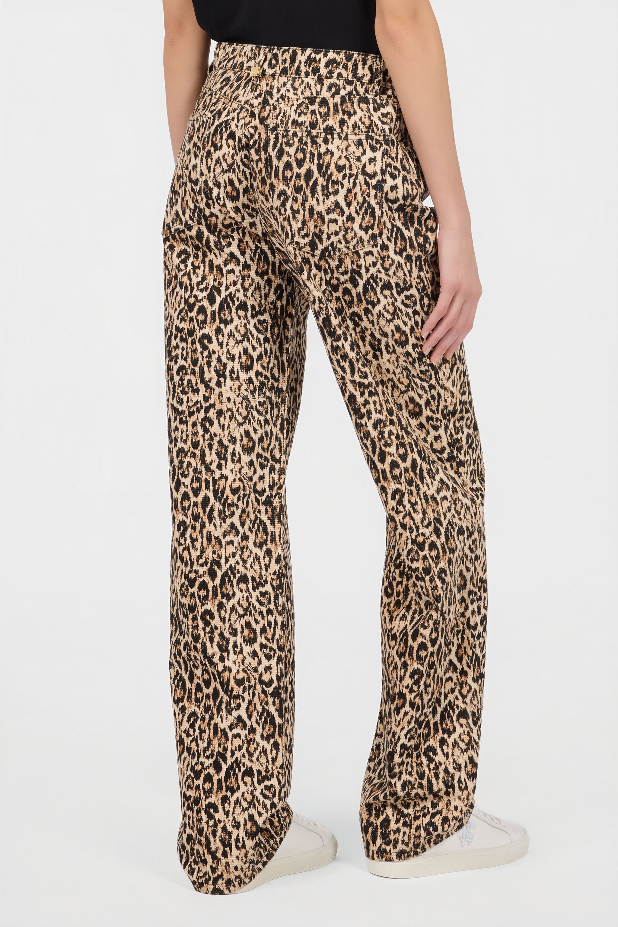 JC Denim-Hose aus Baumwolle mit Leopard-Print JC Denim-Hose aus Baumwolle mit Leopard-Print BEIGE VFJ046-VF255