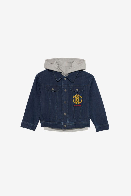 JU Giacca Blu Medio In Denim Con Monogram RC JU Giacca Blu Medio In Denim Con Monogram RC MEDIUM BLUE VJJ40A-DS015