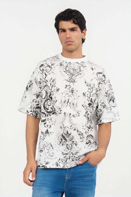 RC T-shirt con Motivo Ornamental White WHITE WRT62B-2NR36