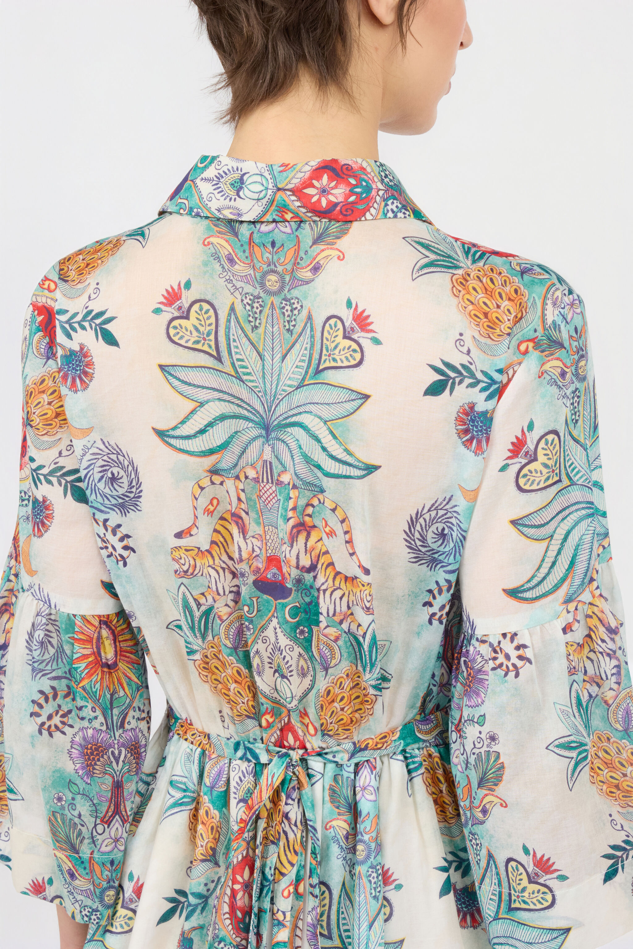 JC Abito Stampa Tropical Garden TURCHESE CHIRO WFT326-WF724