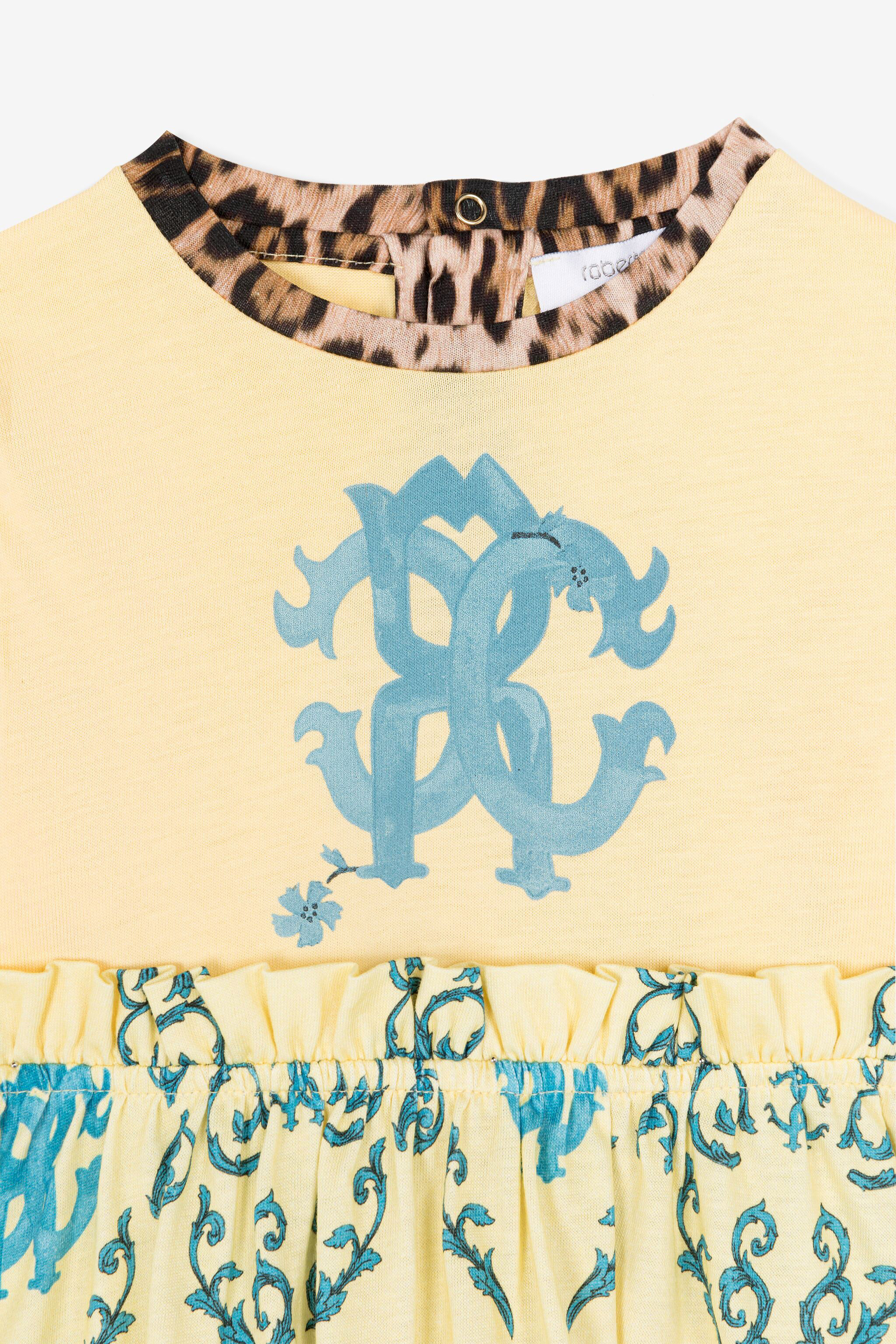 JU Abito con Monogram RC e stampa floreale Giallo RJT100-JD001