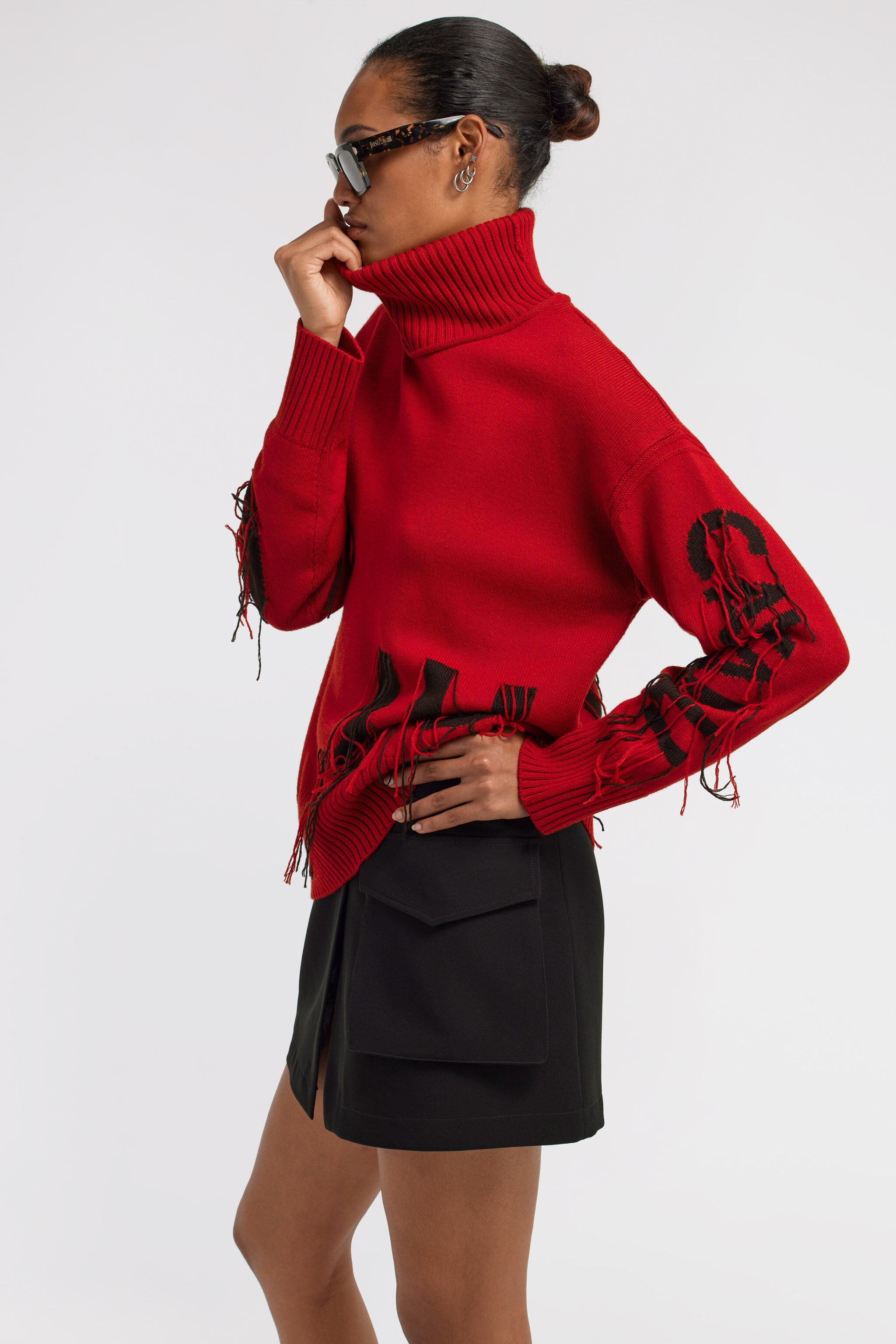 JC Just Cavalli Turtleneck sweater Red TFM018-TF143