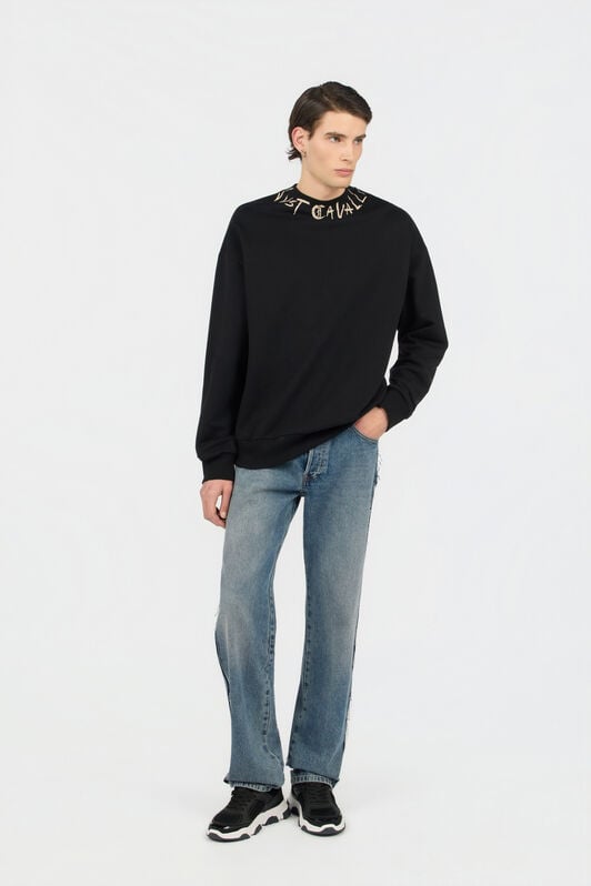 JC Black Sweatshirt With Logo BLACK WFT112-WF142