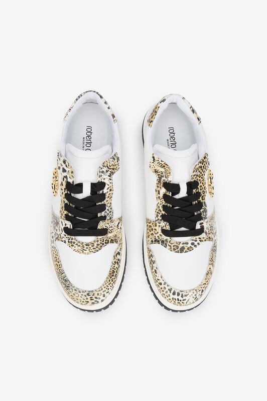 RC Leopard Print Sneaker with Monogram RC RC Leopard Print Sneaker with Monogram RC WHITE/JAGUAR QOS01L-PZO17