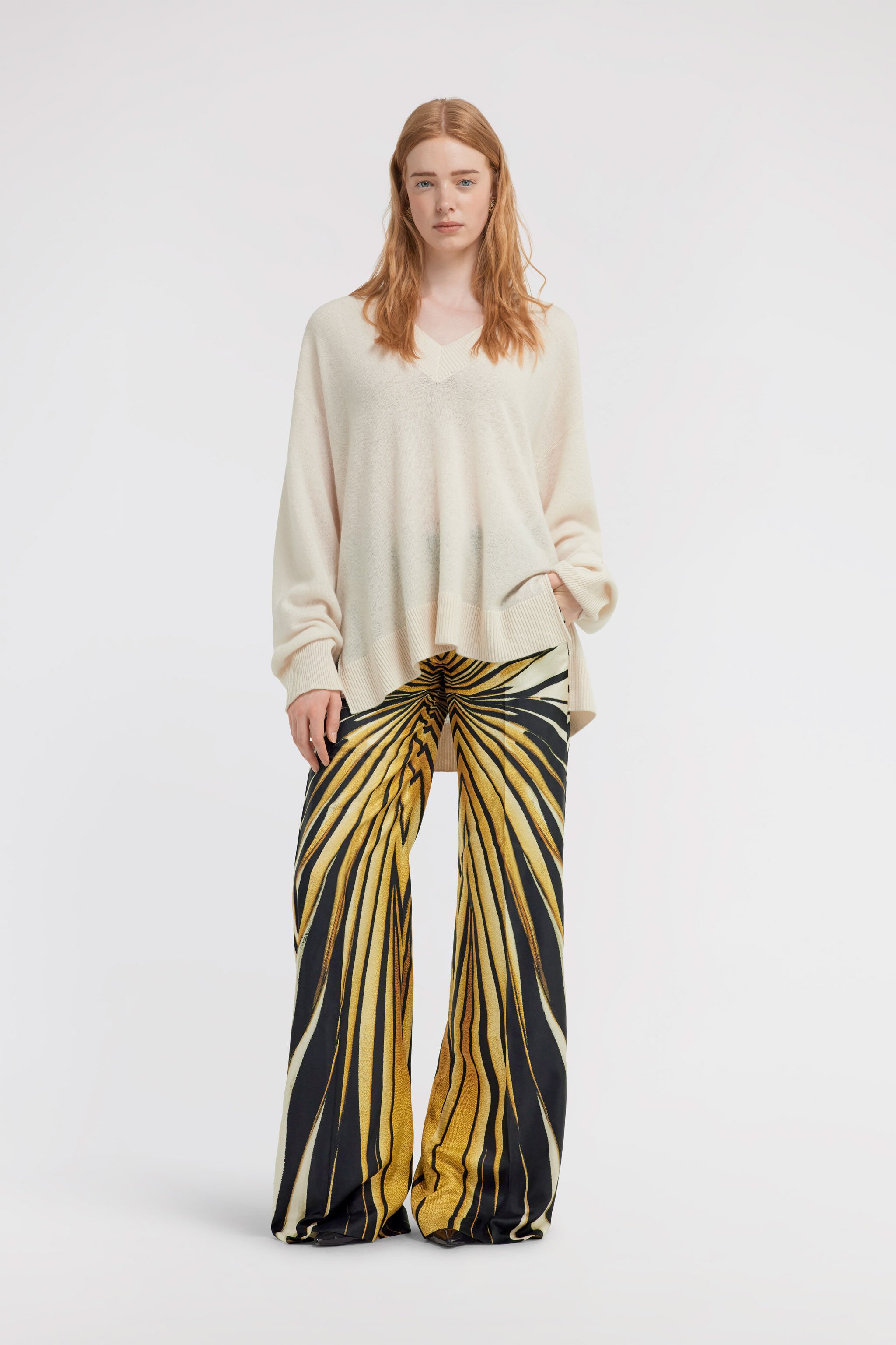 RC Ray of Gold Print Palazzo Pants Gold TKT201-4QM33