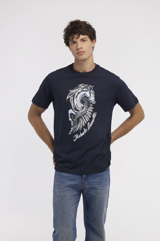 RC T-shirt with Horse logo and print RC T-shirt with Horse logo and print Dunkelblau NOT60P-JD060