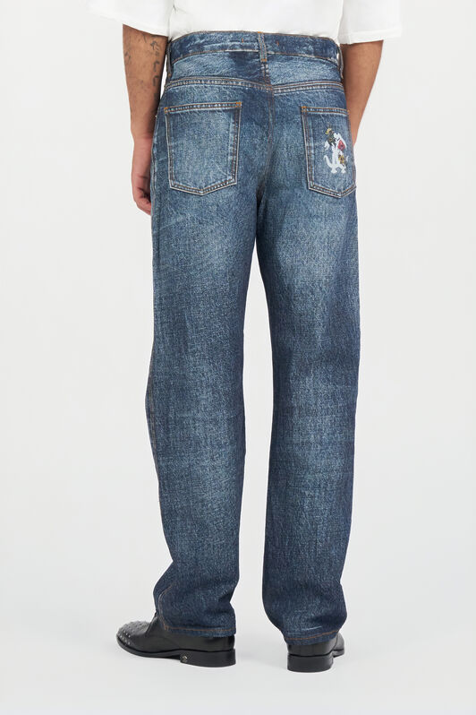 RC Blue Denim Jeans With Flowers LUNAR ROCK WNJ210-DL010