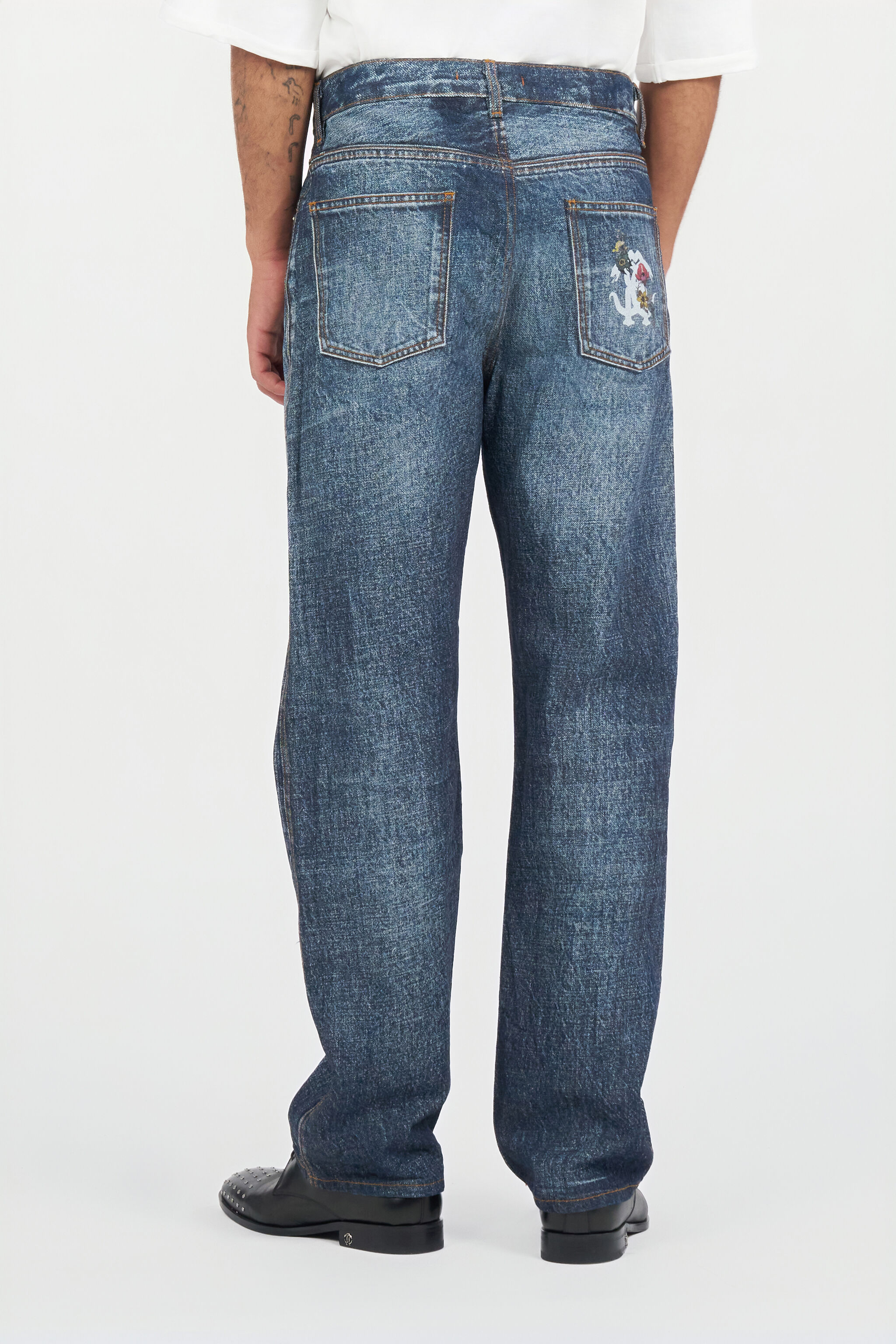 RC Blue Denim Jeans With Flowers LUNAR ROCK WNJ210-DL010