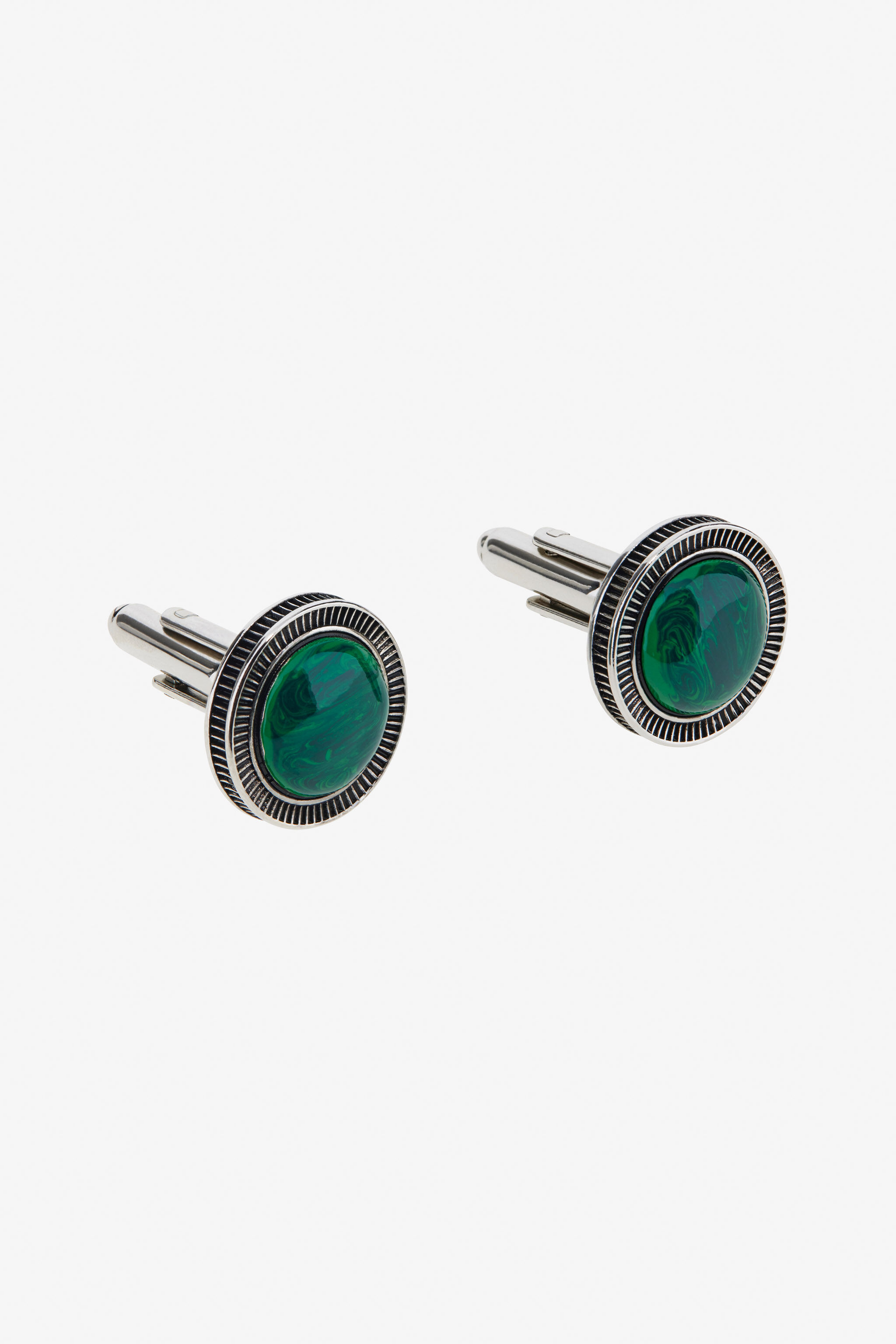 RC Cufflinks with stone Green TRG012-AM021