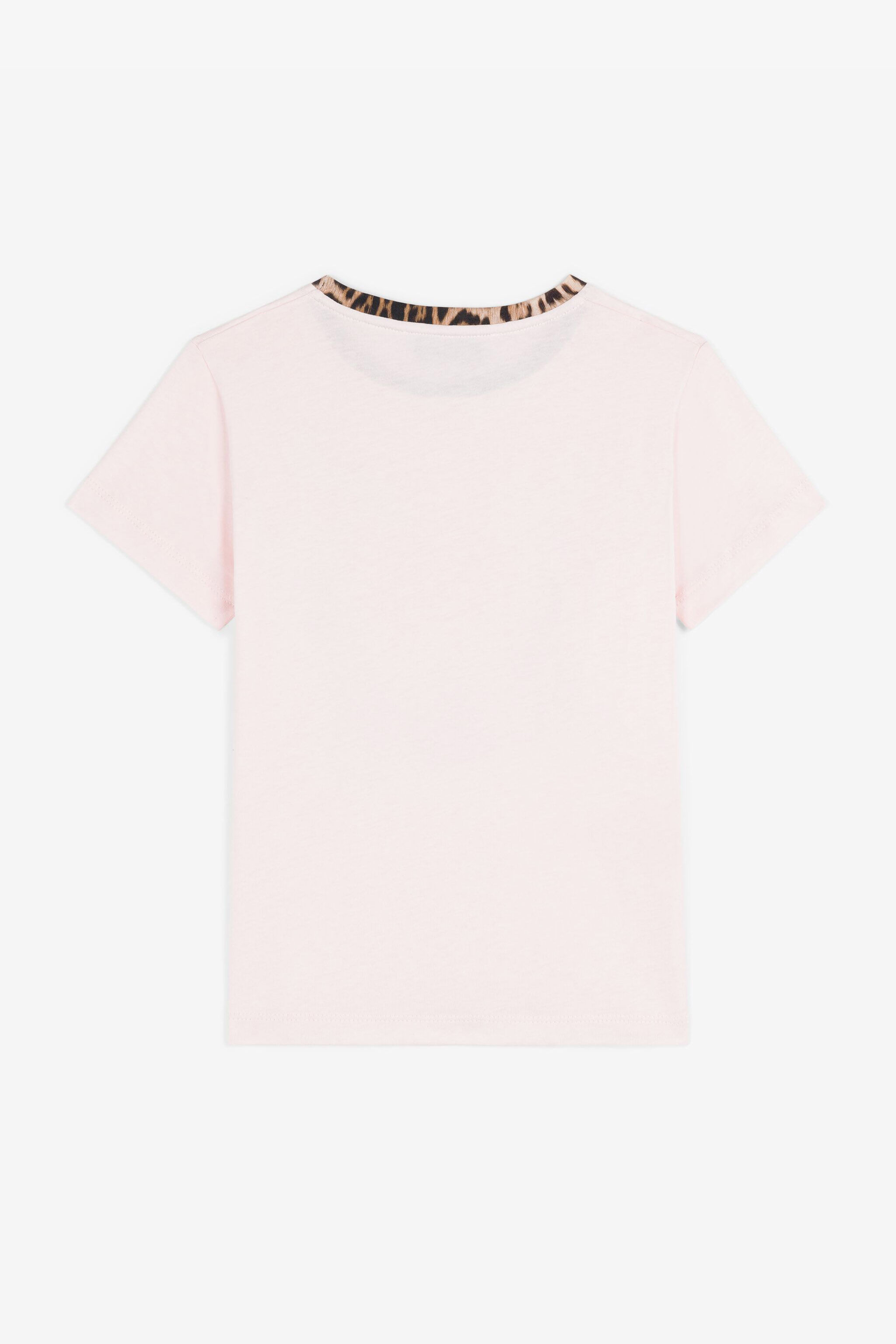 JU Bird And Leopard-Print Cotton Pink RJT60T-JD001