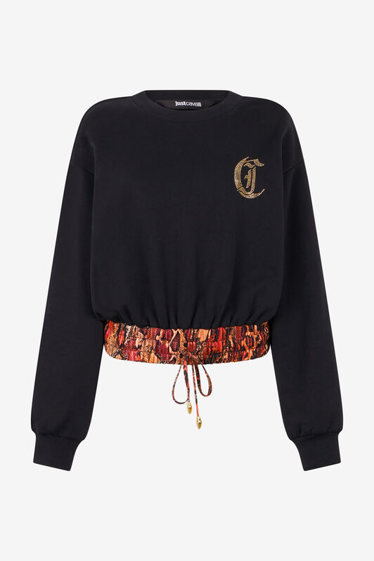 JC Cotton Sweatshirt With Python Band 899 BLACK + 576 EMBE UFS004-UF195