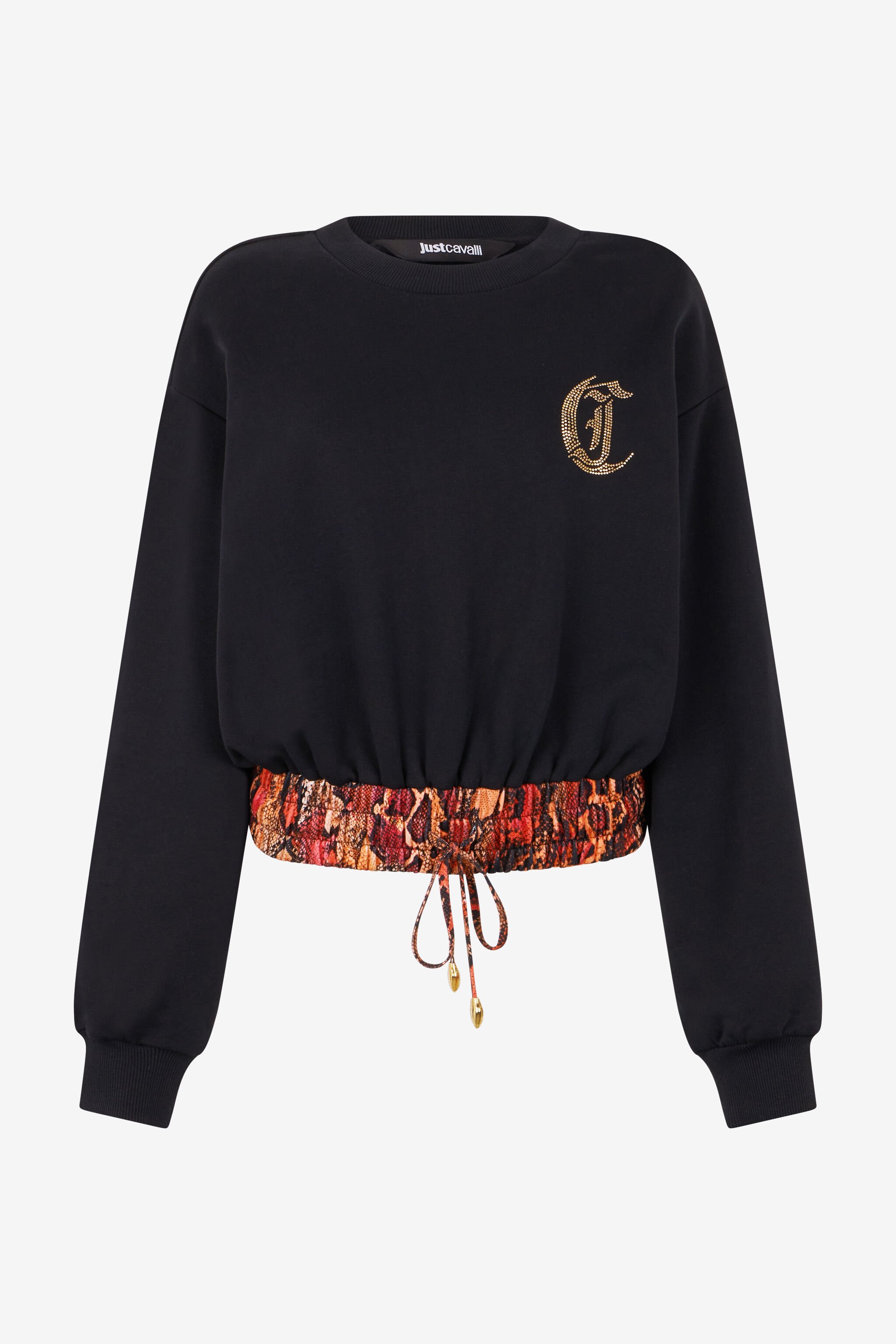JC Cotton Sweatshirt With Python Band 899 BLACK + 576 EMBE UFS004-UF195