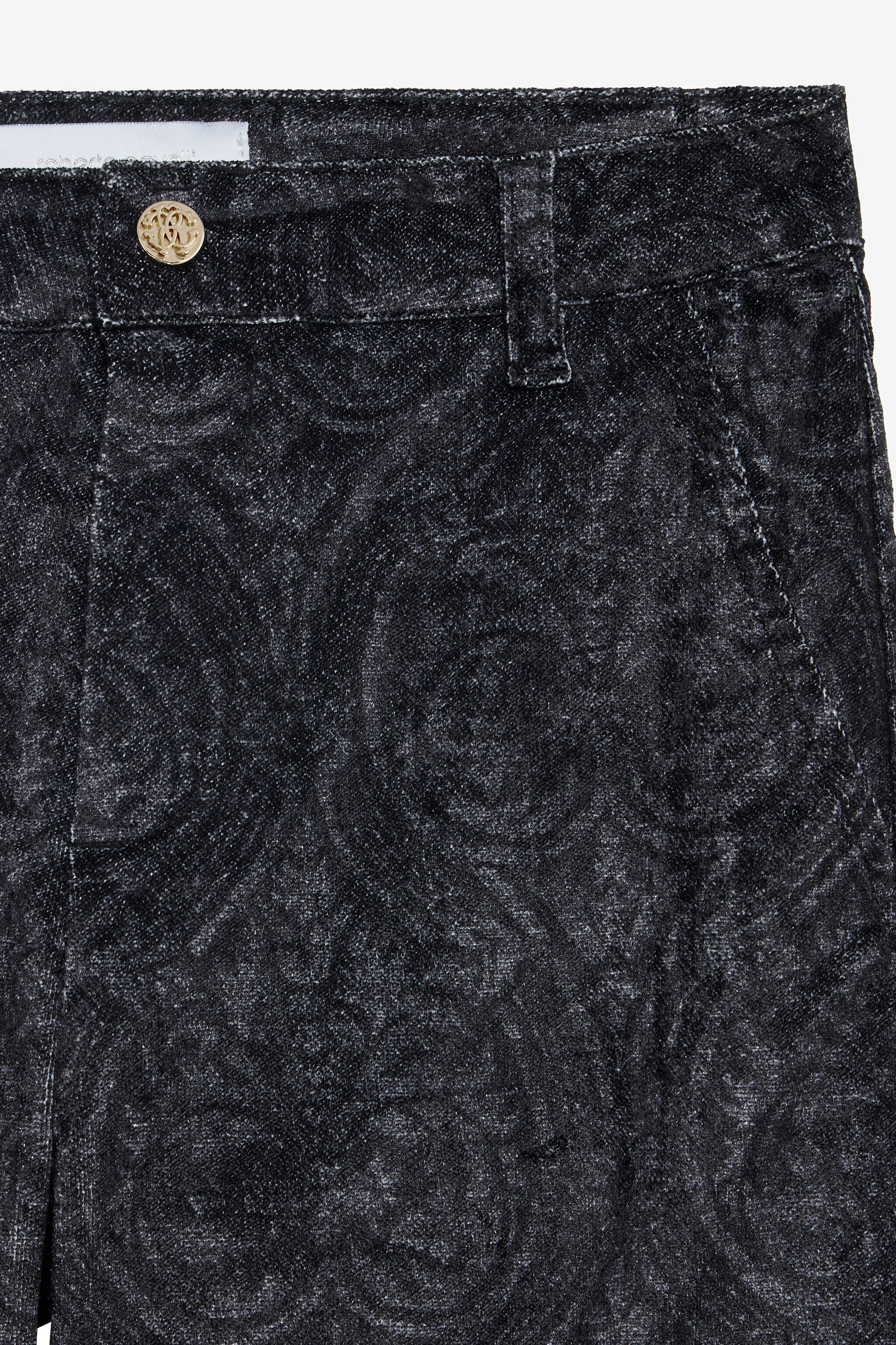 JU Black Cargo Jeans with Floral Print BLACK VJT23I-3RP29