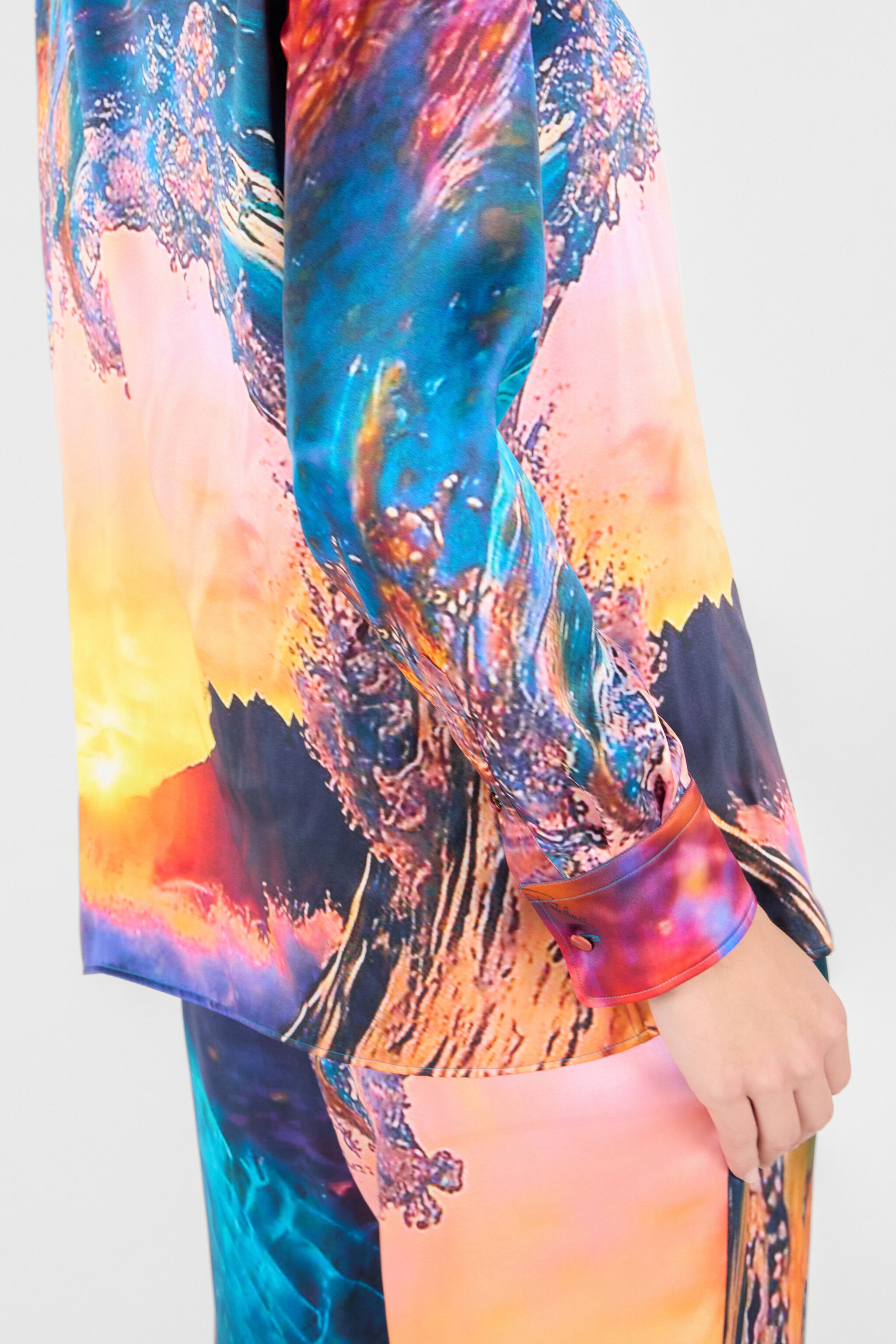 RC Female Silk Shirt Bleu/Orange UWT704-RYN98