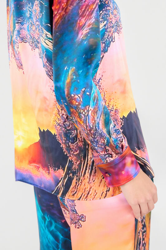 RC Female Silk Shirt RC Female Silk Shirt Bleu/Orange UWT704-RYN98