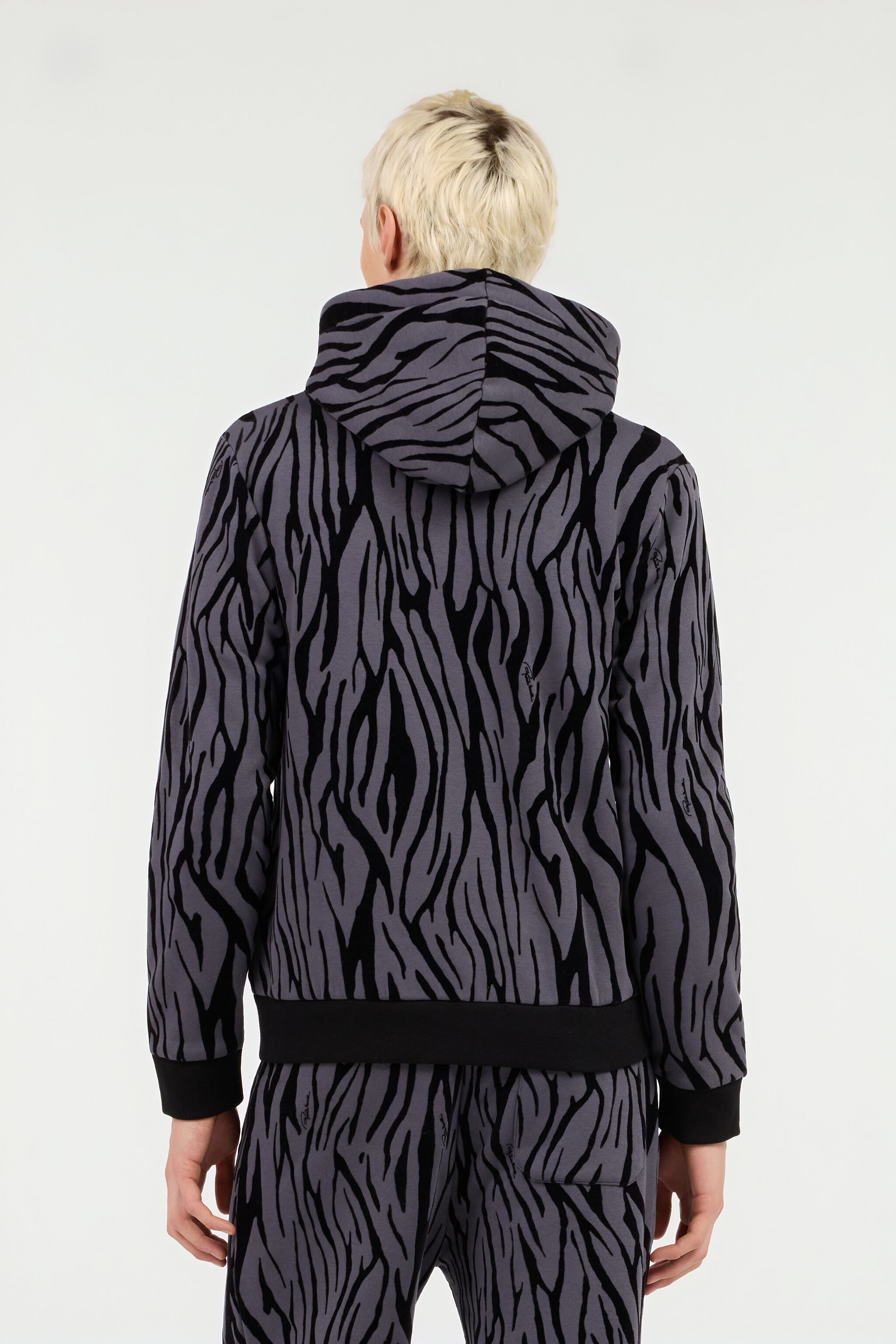 Zebra Print Sweatshirt in BLACK for Men | Roberto Cavalli®