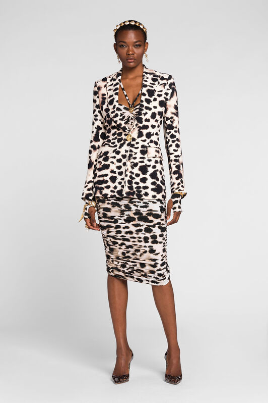 RC Animal-print single-breasted blazer RC Animal-print single-breasted blazer Black/White QKT401-7OF49