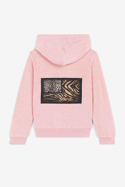 JU Felpa con logo ricamato Rosa OJT901-HE001