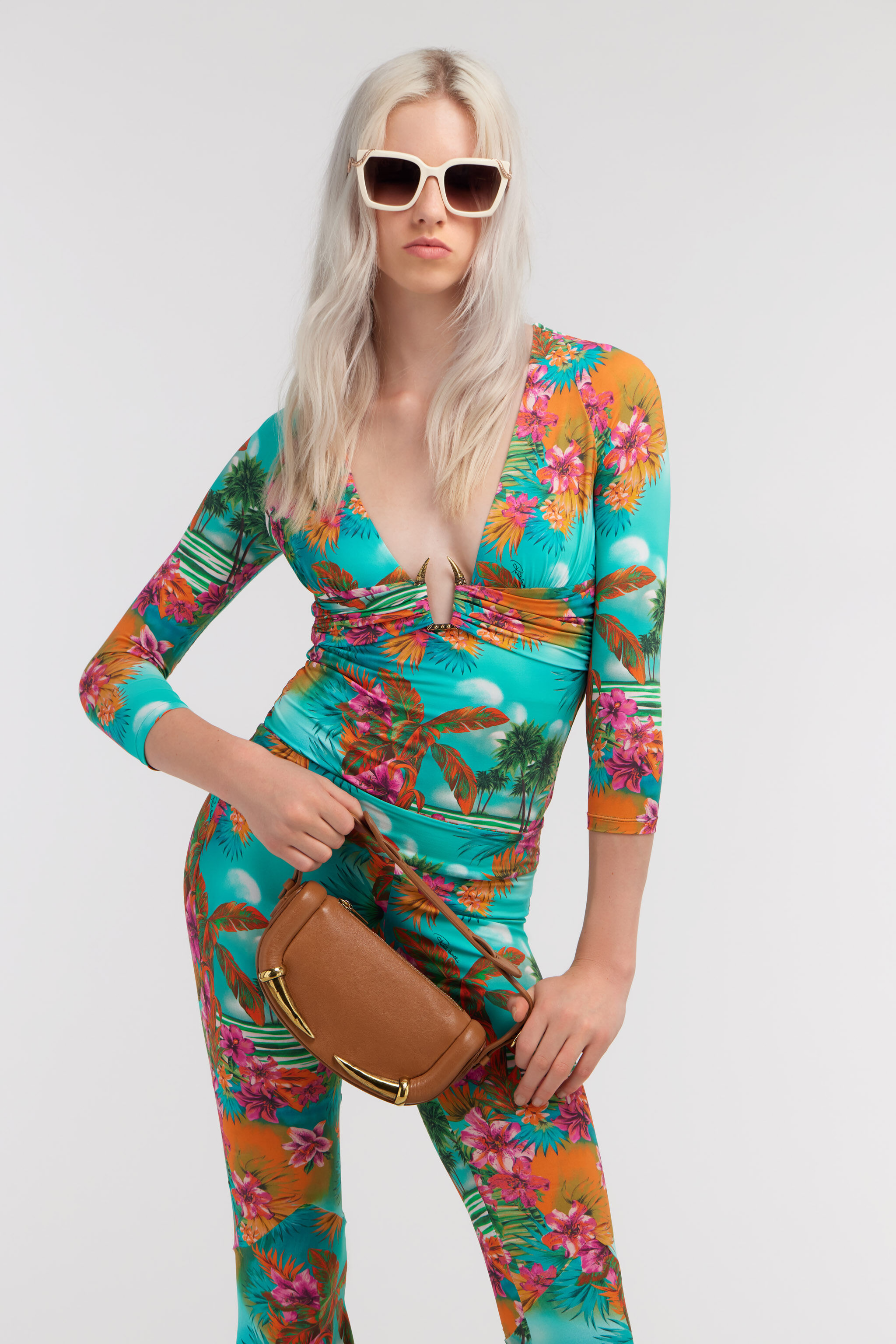 RC Hawaii print top Light blue SKT607-LNI84