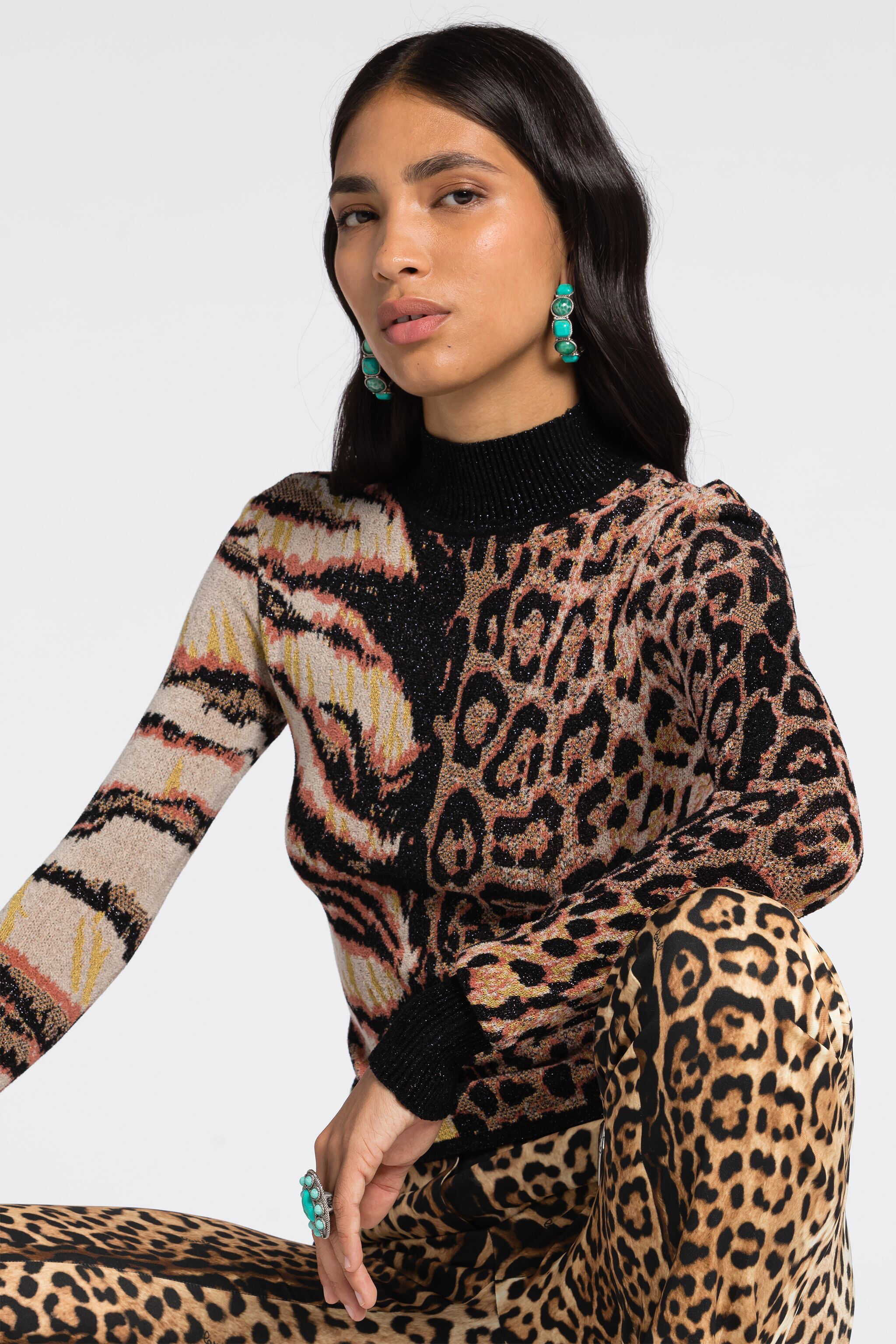 RC Animalier-Jacquard Sweater Brown RKM600-MI150