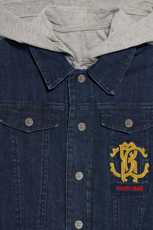 JU Giacca Blu Medio In Denim Con Monogram RC JU Giacca Blu Medio In Denim Con Monogram RC MEDIUM BLUE VJJ40A-DS015