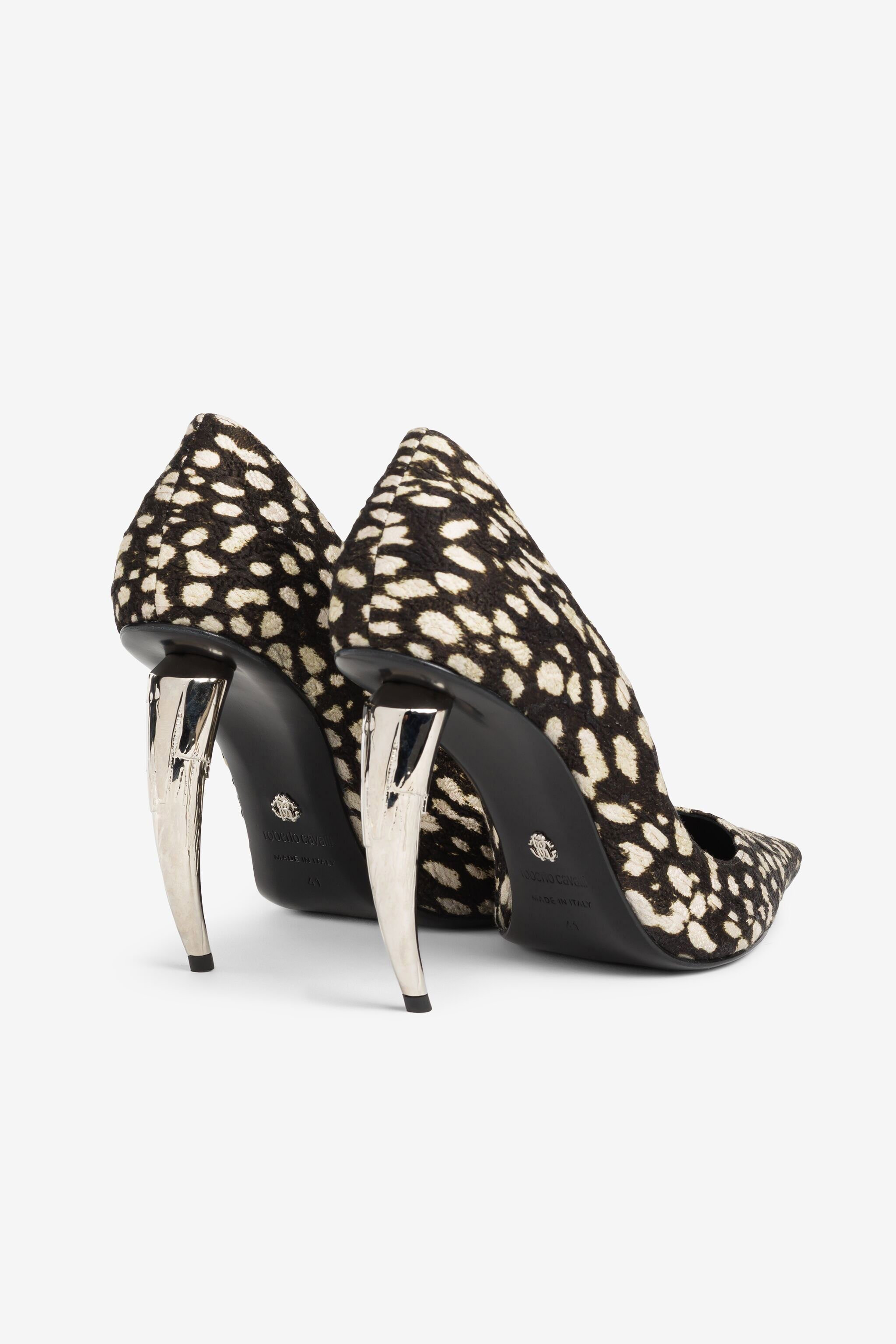 RC Cheetah-Print Tiger Tooth Pumps Black/White PKS014-CO055