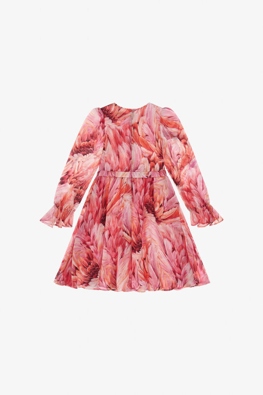 JU Plumage Print Dress Fuchsia TJT10R-2NN15