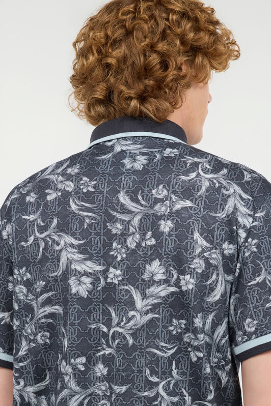 RC Polo Shirt With Floral Print Black OOT64A-XKO64