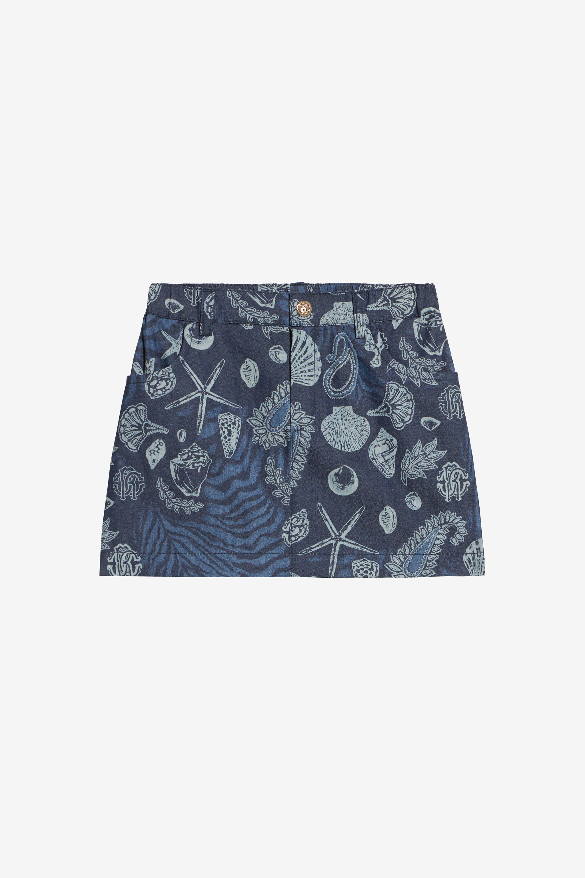 JU Minigonna Con Stampa Marina Blu scuro UJJ300-DYO39