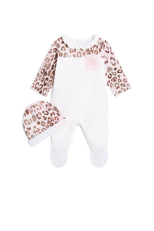 JU Ensemble grenouillère à motif jaguar JU Ensemble grenouillère à motif jaguar BABYPINK/BEIGE/BROWN JJT801-JMR82