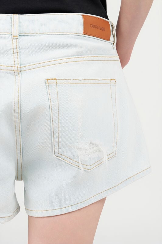 RC Light Wash Denim Shorts with Distressed Details DARK BLUE WQJ201-VT002