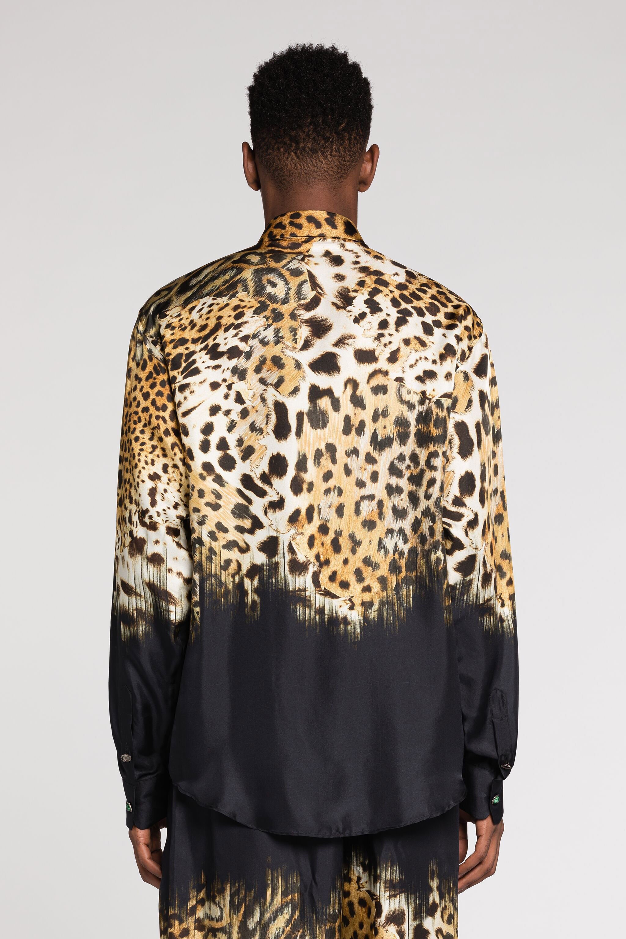 RC Leopard-Print Silk Shirt Light brown RRT715-2N411
