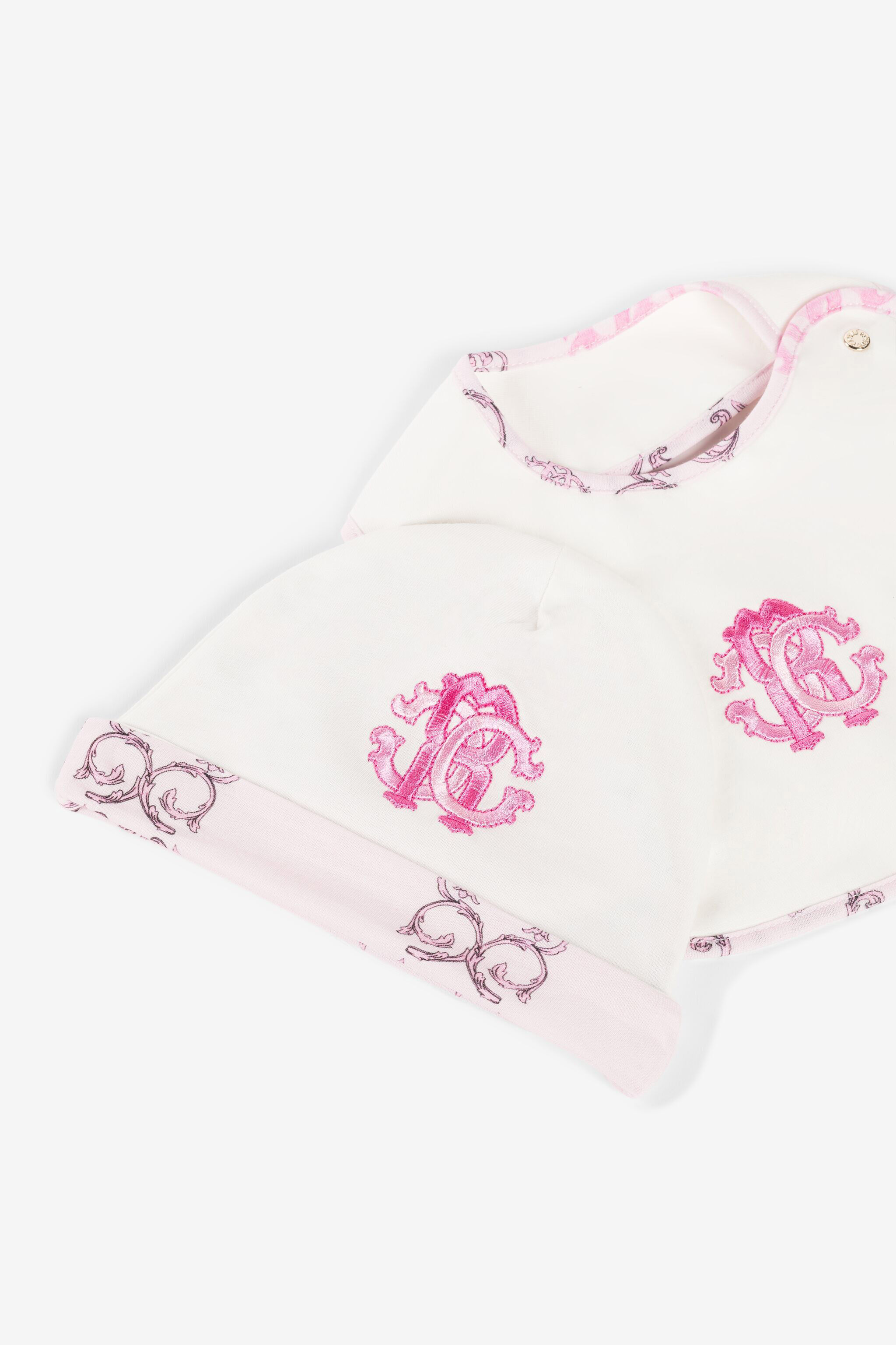 JU RC Monogram-Embroidery Babygrow Set Pink RJT813-JD001