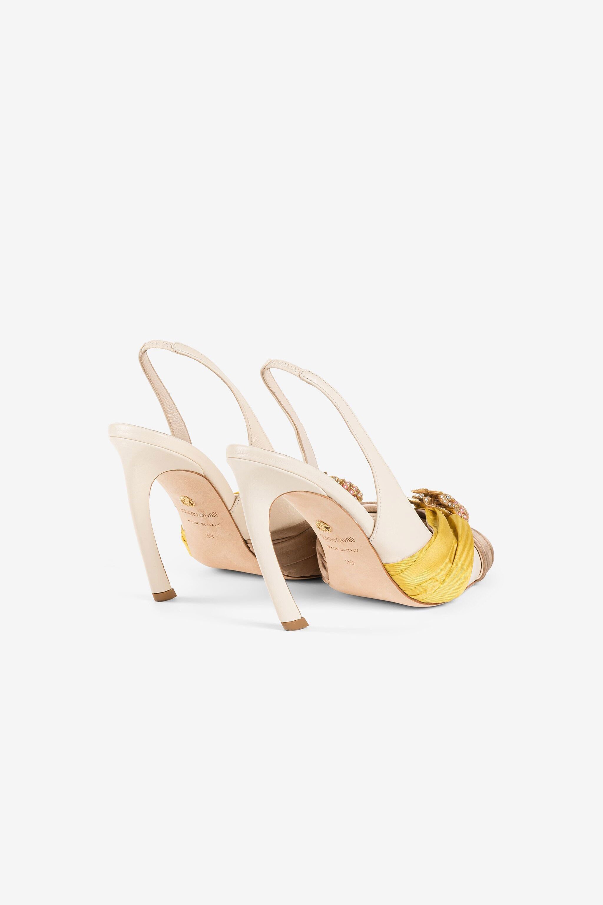 RC Pineapple Tiger-Tooth slingback pumps Light brown/Yellow QWS020-PN222
